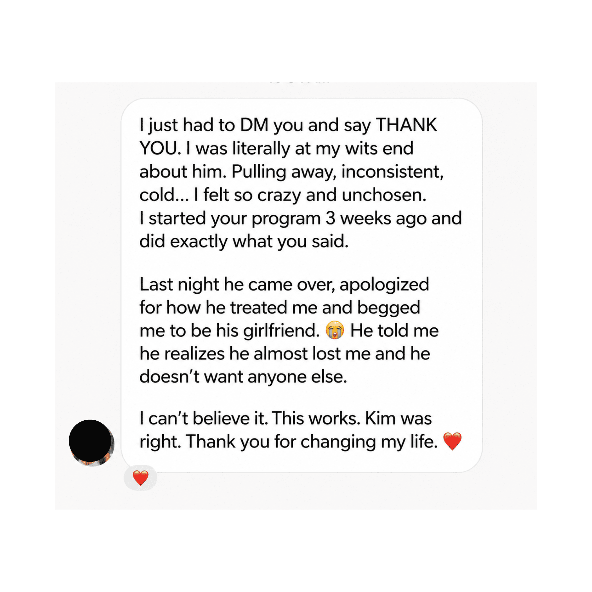Client testimonial