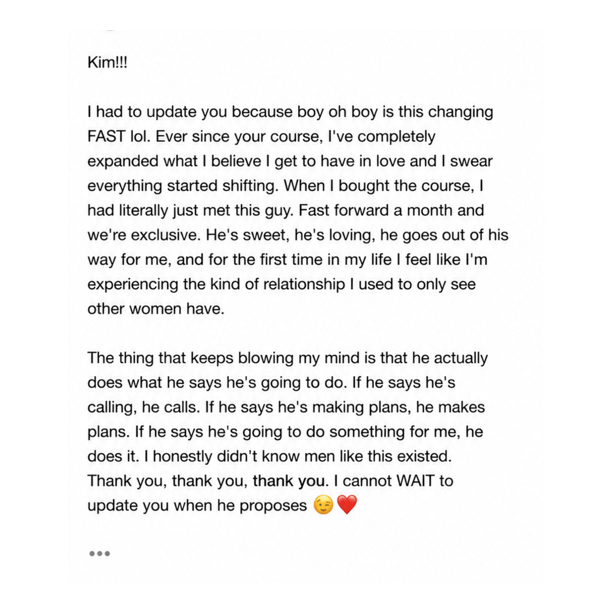 Princess Treatment testimonial