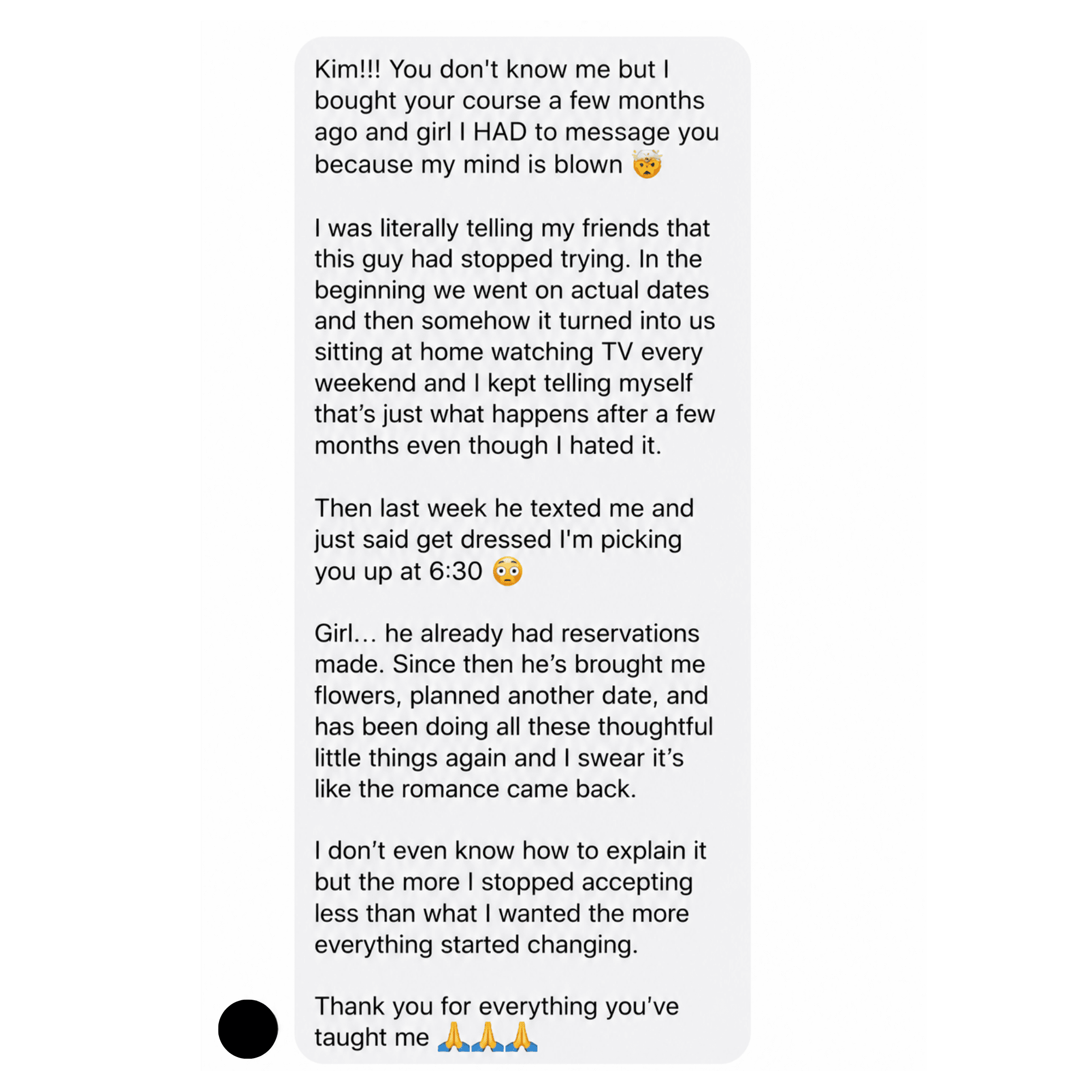 Princess Treatment testimonial