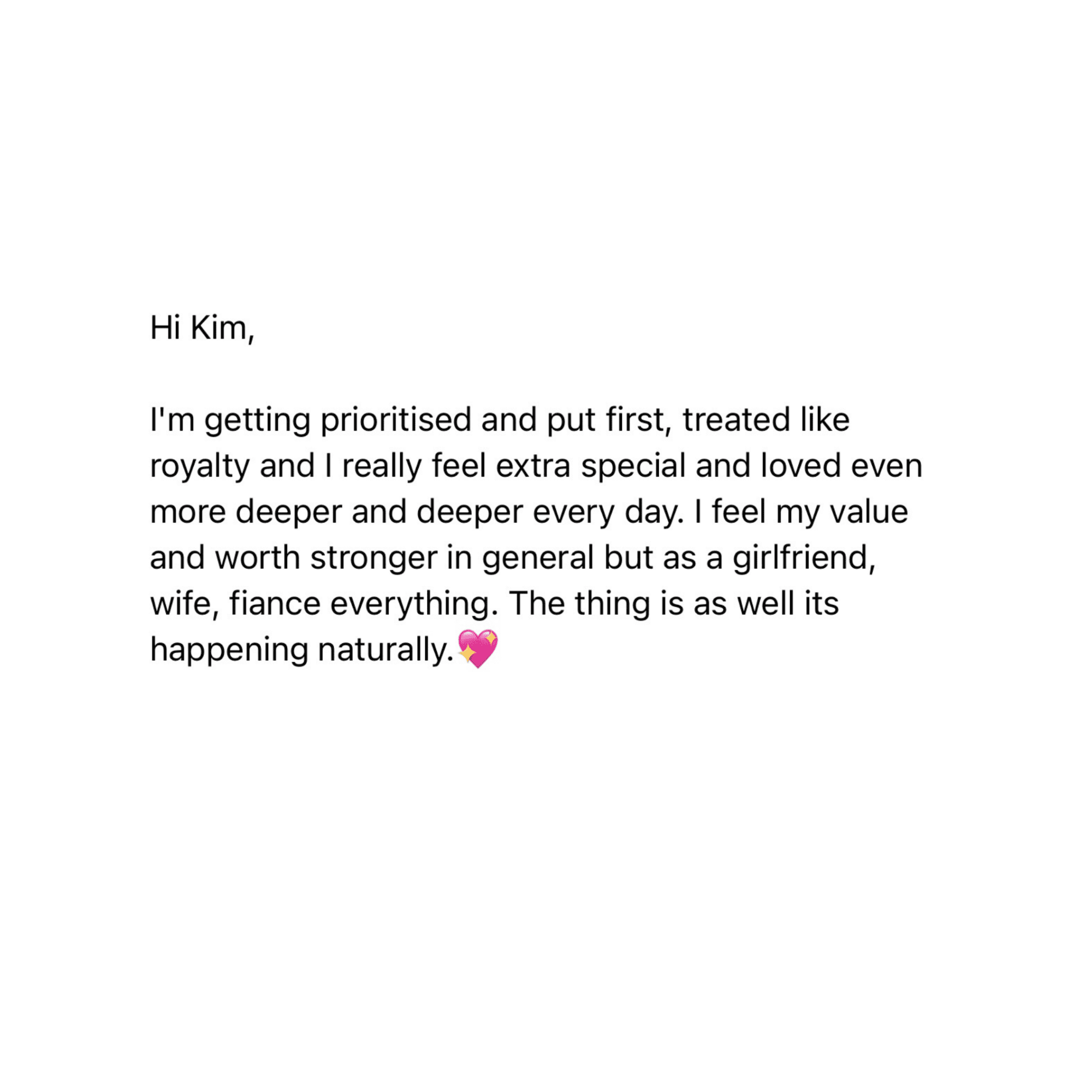 Princess Treatment testimonial