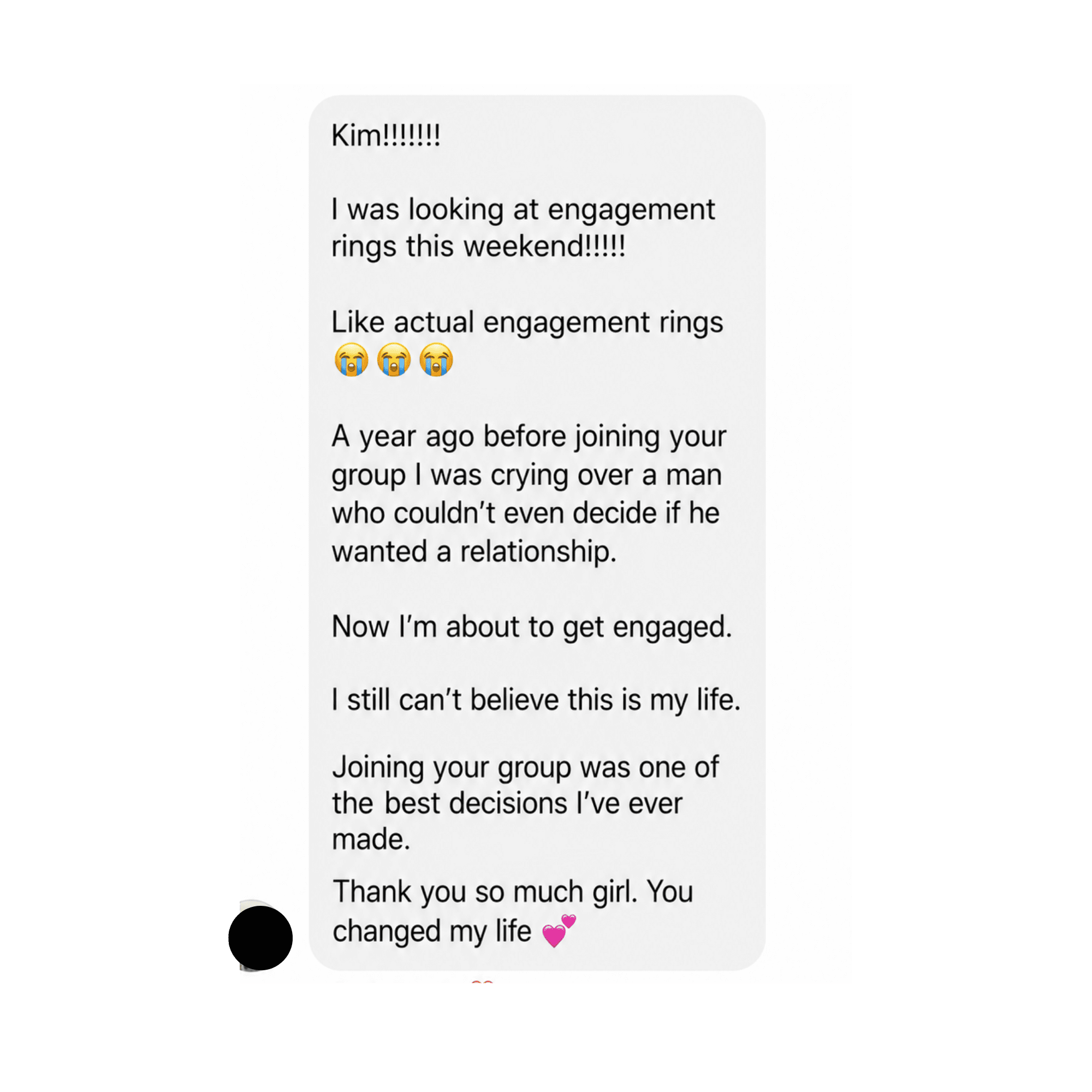 Commitment testimonial