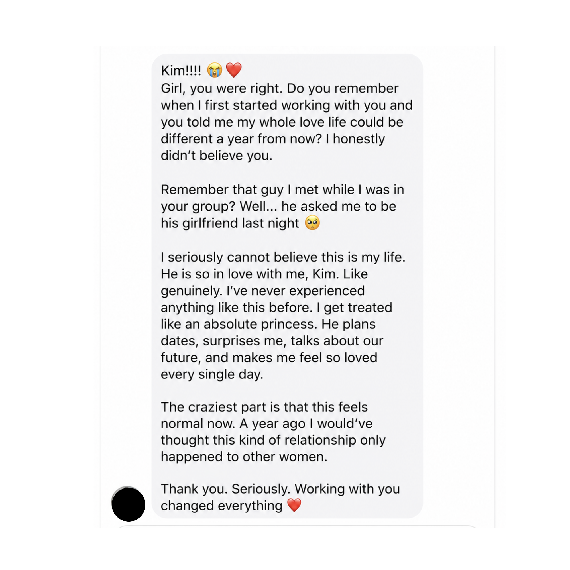 Testimonial — this kind of love feels normal now
